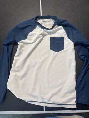 J. Crew Kids Long-Sleeve Rashguard in White and Navy